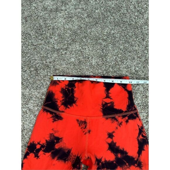 Lululemon Wunder Train High-Rise Crop 23" Wash Tie Dye Carnation Red Black 4 - Picture 9 of 9